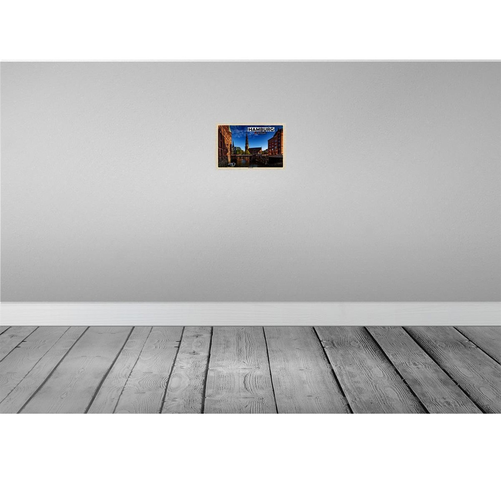 [LA-132878-H] Holzschild 20x30 cm Hamburg Speicherstadt Architektur Bild 2