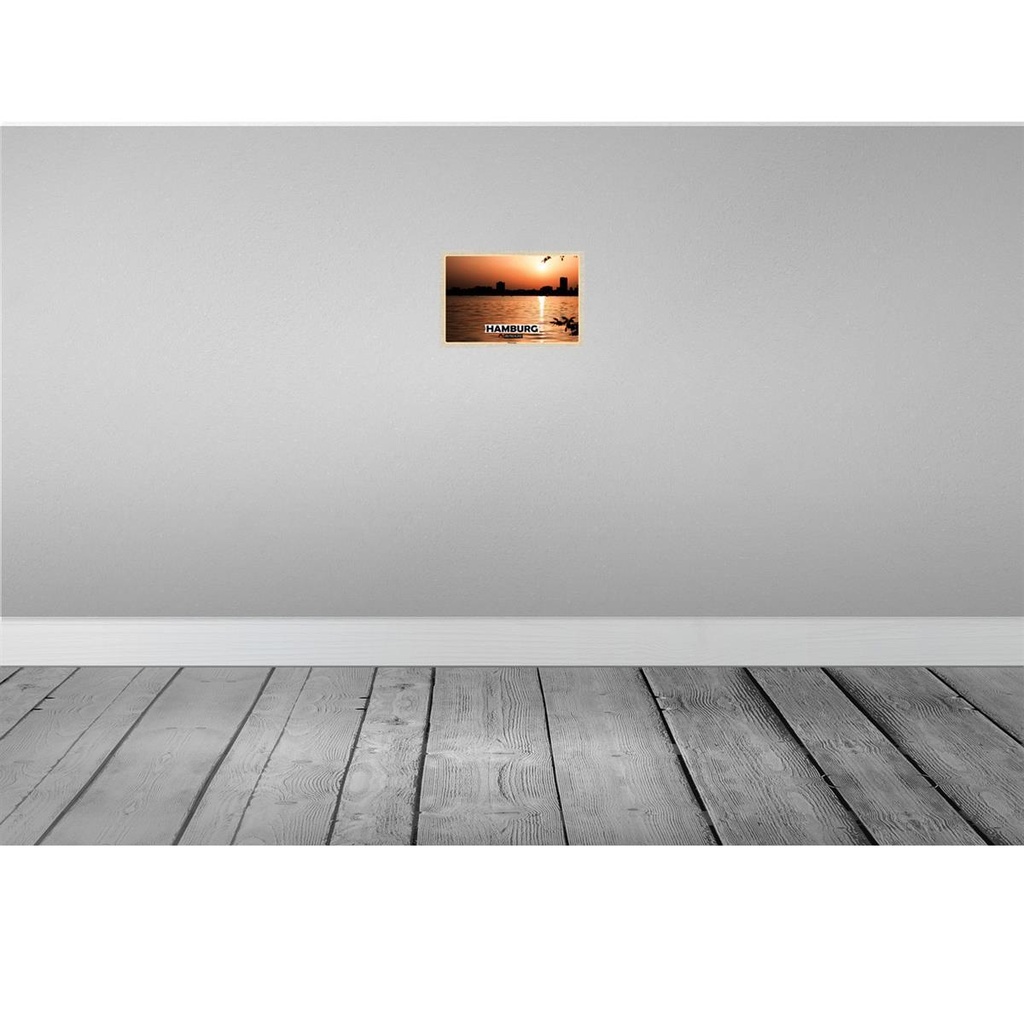 [LA-132884] Blechschild 20x30 cm Hamburg Winterhude Sonnenuntergang Bildmotiv Reisemotiv Abenteuer Reisen Urlaub Bild 2