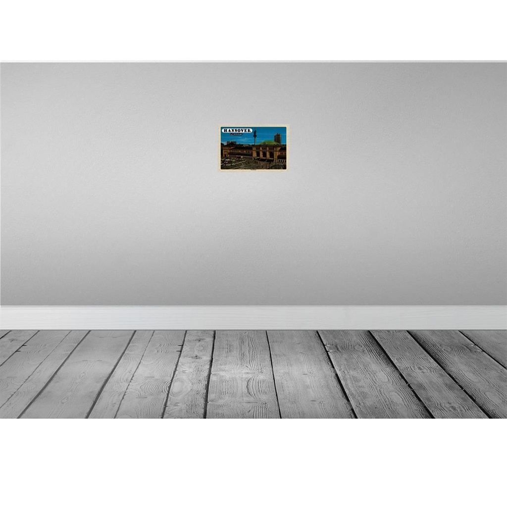 [LA-132890-H] Holzschild 20x30 cm Hannover Hauptbahnhof Gemälde Bildmotiv Reisemotiv Abenteuer Reisen Bild 2