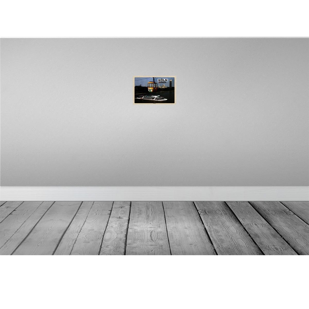 [LA-132917-H] Holzschild 20x30 cm Köln Rheinpark Seilbahn Schiff Bildmotiv Reisemotiv Abenteuer Reisen Bild 2