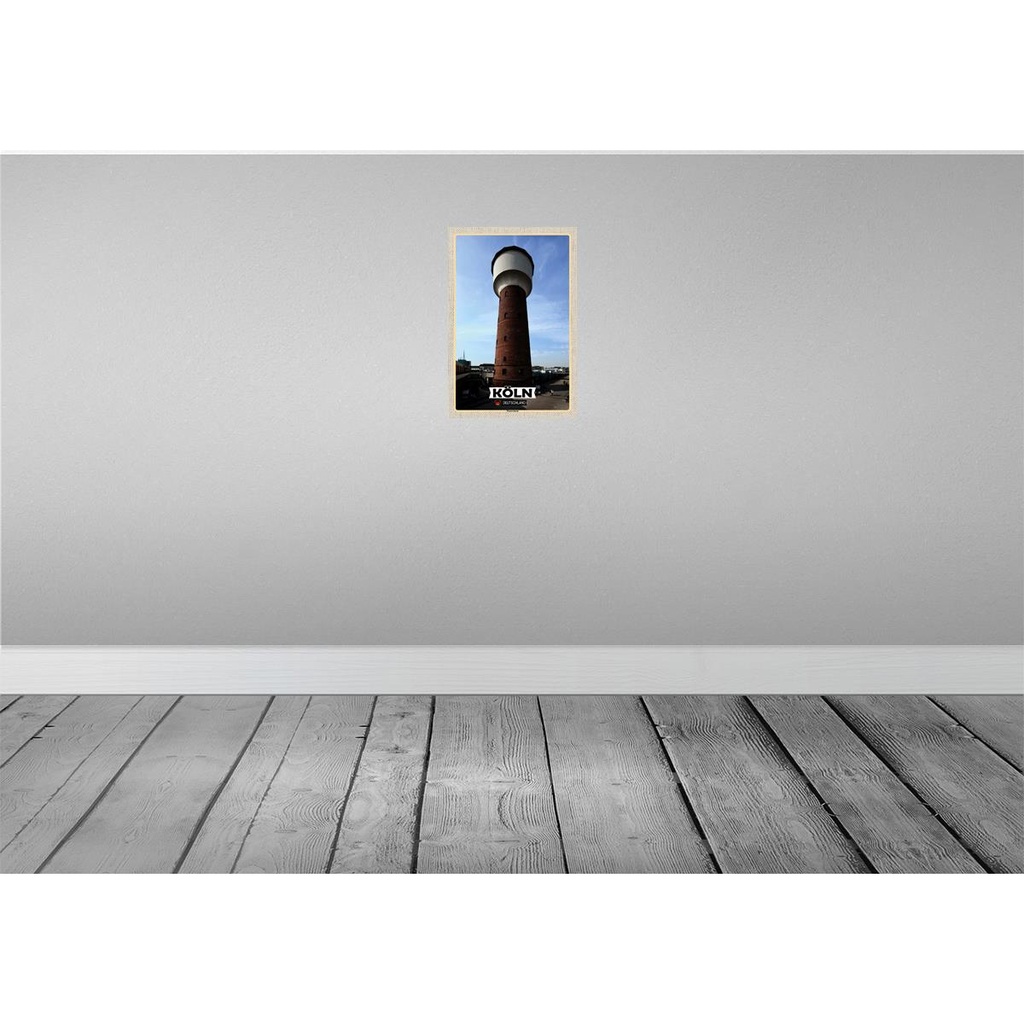 [LA-132920-H] Holzschild 30x20 cm Köln Wasserturm Bauwerk Bildmotiv Reisemotiv Abenteuer Reisen Bild 2