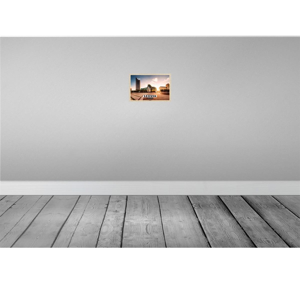 [LA-132925-H] Holzschild 20x30 cm Leipzig Innenstadt Teich Gebäude Bild 2