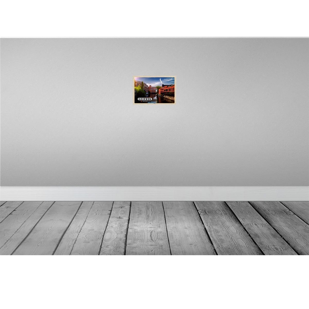 [LA-132931] Blechschild 20x30 cm Leipzig Plagwitz Fluss Gebäude Bildmotiv Reisemotiv Abenteuer Reisen Urlaub Bild 2