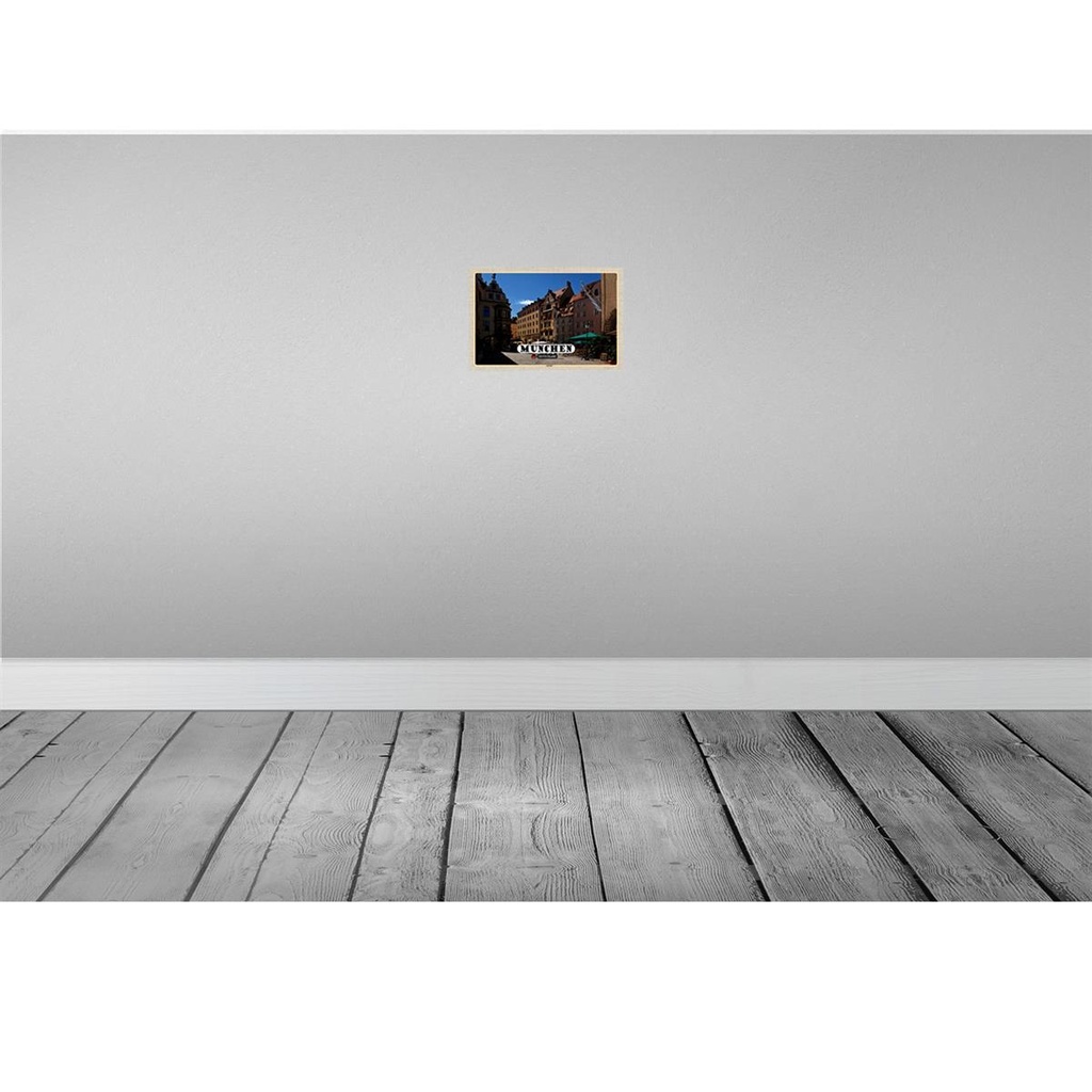 [LA-132940] Blechschild 20x30 cm München Altstadt Gasthause Bildmotiv Reisemotiv Abenteuer Reisen Urlaub Bild 2