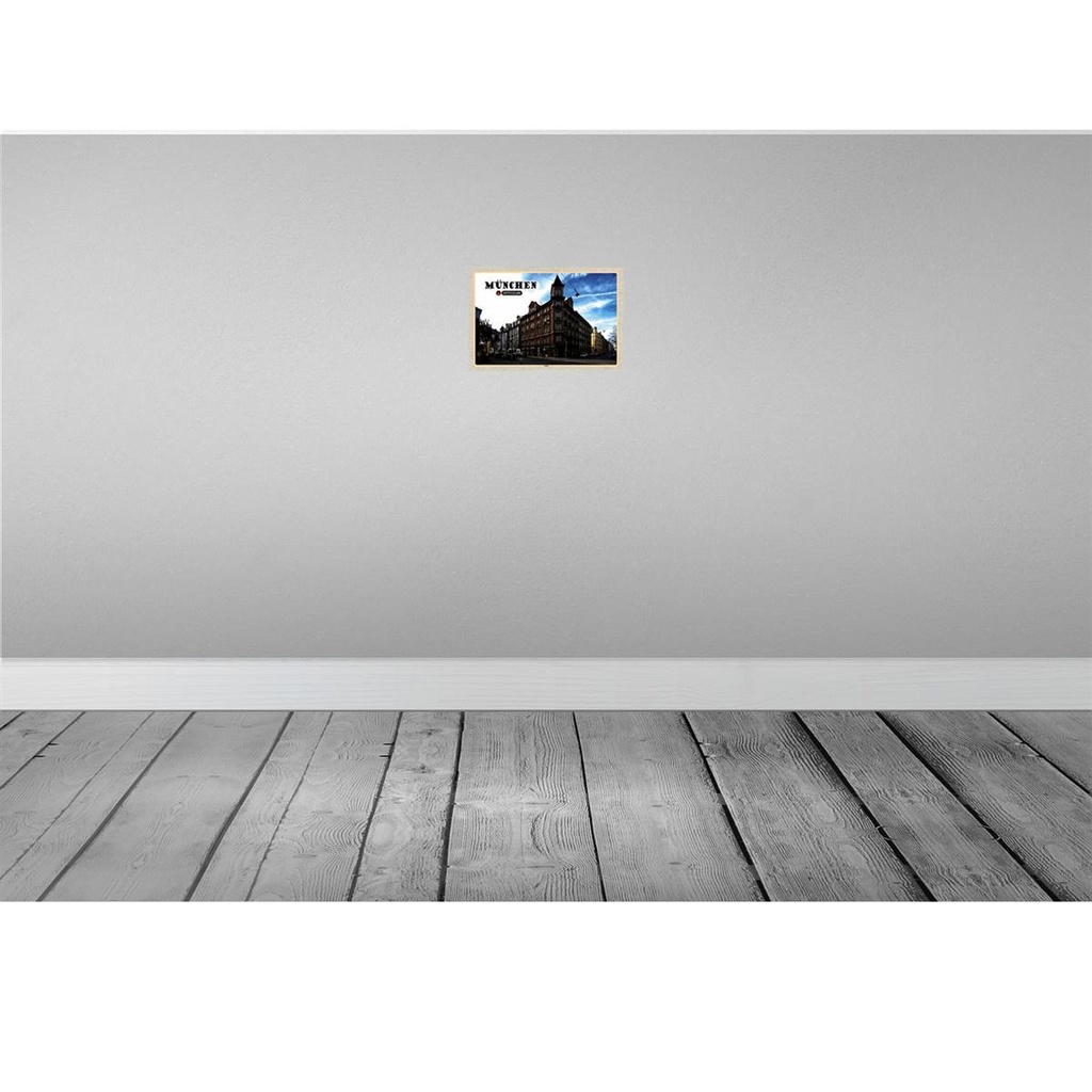 [LA-132945-H] Holzschild 20x30 cm München Lehel Straße Stadt Bildmotiv Reisemotiv Abenteuer Reisen Bild 2