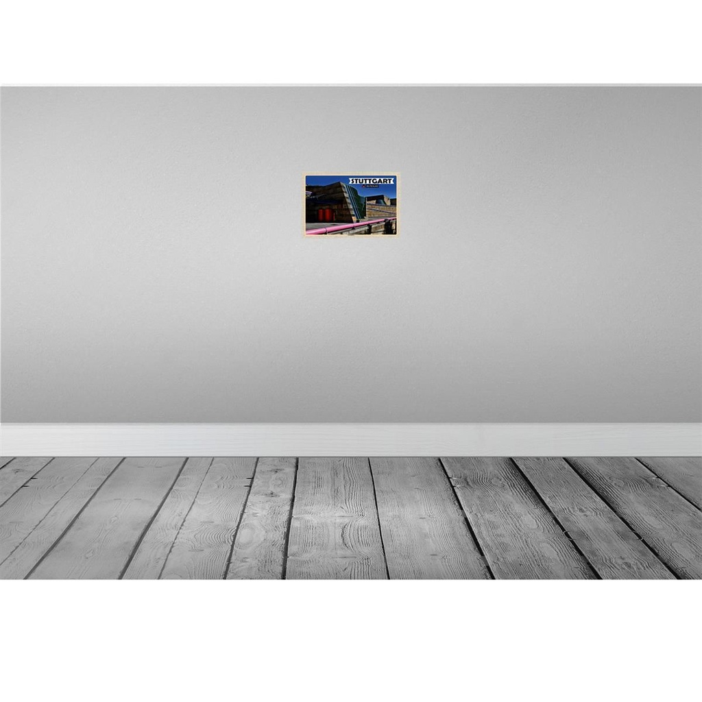 [LA-132982-H] Holzschild 20x30 cm Stuttgart Staatsgalerie Architektur Bildmotiv Reisemotiv Abenteuer Reisen Bild 2