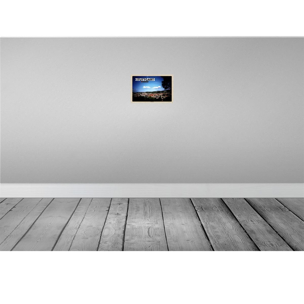 [LA-132986-H] Holzschild 20x30 cm Ausblick auf Stuttgart Süd Bildmotiv Reisemotiv Abenteuer Reisen Bild 2