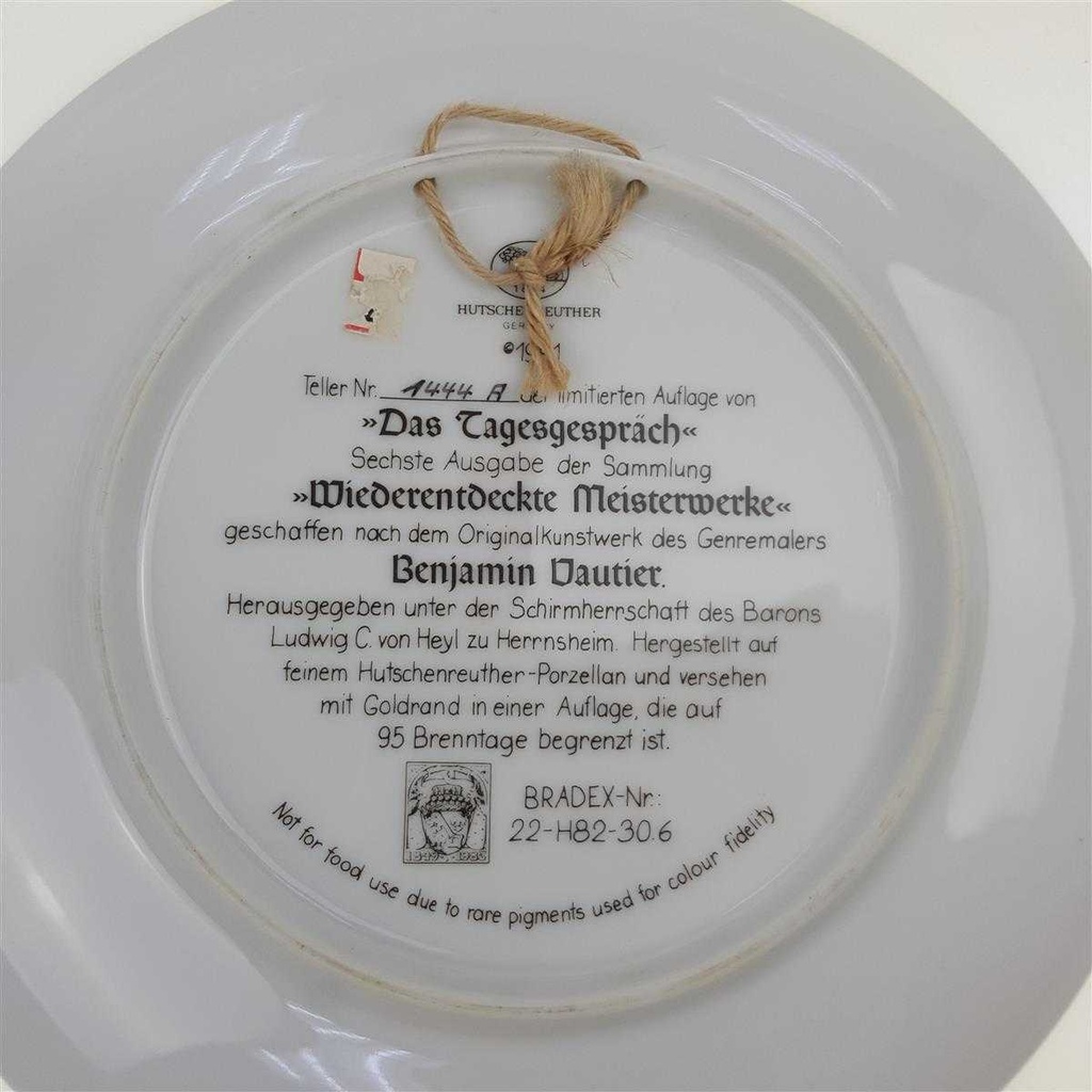 [100022] Wandteller Hutschenreuther Wiederentdeckte Meisterwerke Das Tagesgespräch Benjamin Vautier gebraucht - sehr gut Bild 2