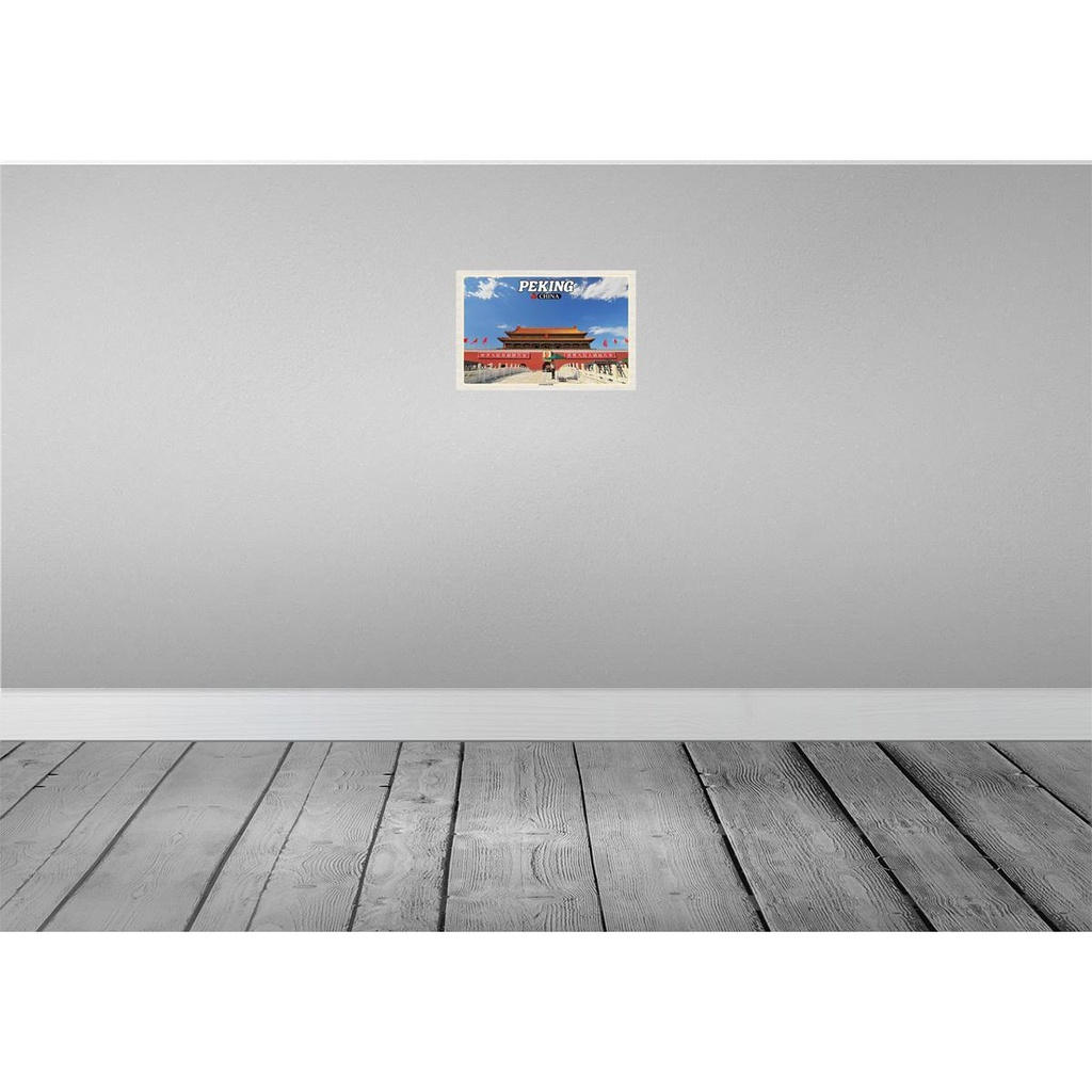 [LA-135137-H] Holzschild 20x30 cm Peking China Verbotene Stadt Bildmotiv Reisemotiv Straße Bild 2
