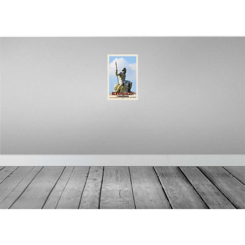 [LA-135143] Blechschild 30x20 cm Kopenhagen Dänemark Neptun Statue Bildmotiv Reisemotiv Abenteuer Reisen Urlaub Bild 2