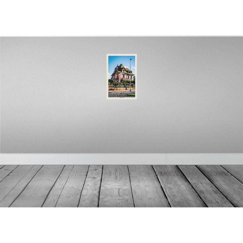 [LA-135159-H] Holzschild 30x20 cm Deauville Frankreich Historisches Haus Bildmotiv Reisemotiv Europa Bild 2