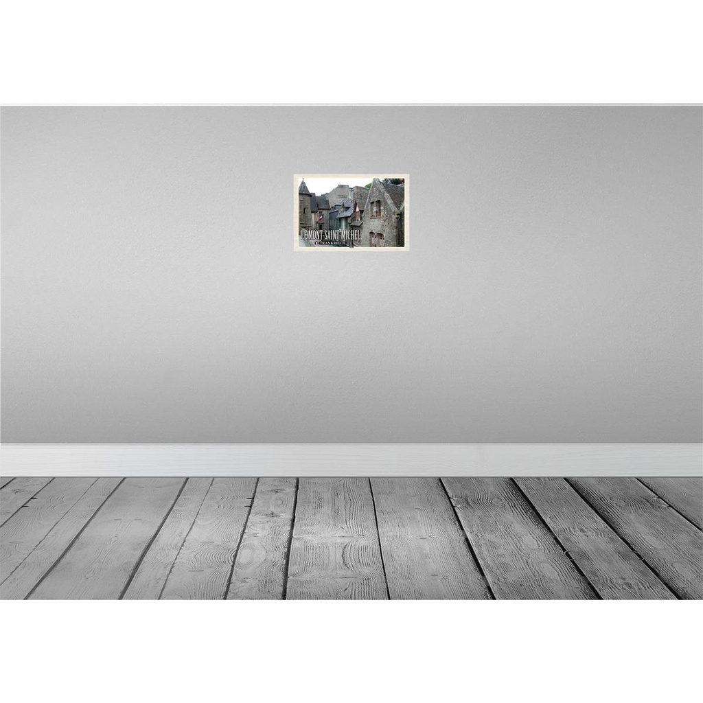 [LA-135166-H] Holzschild 20x30 cm Le Mont-Saint-Michel Frankreich Altstadt Spruch Zitat Bild 2