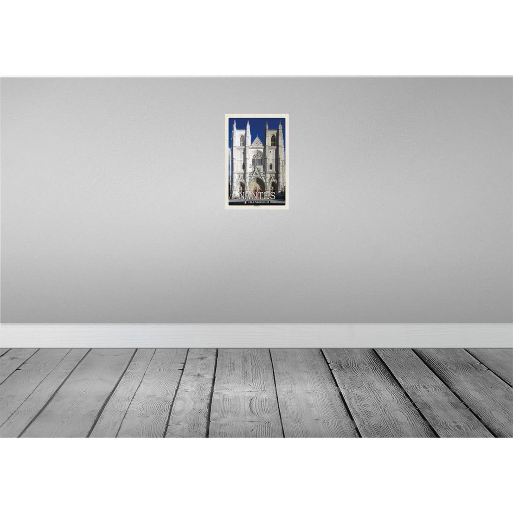 [LA-135172-H] Holzschild 30x20 cm Nantes Frankreich Kathedrale Straße Stadt Bild 2