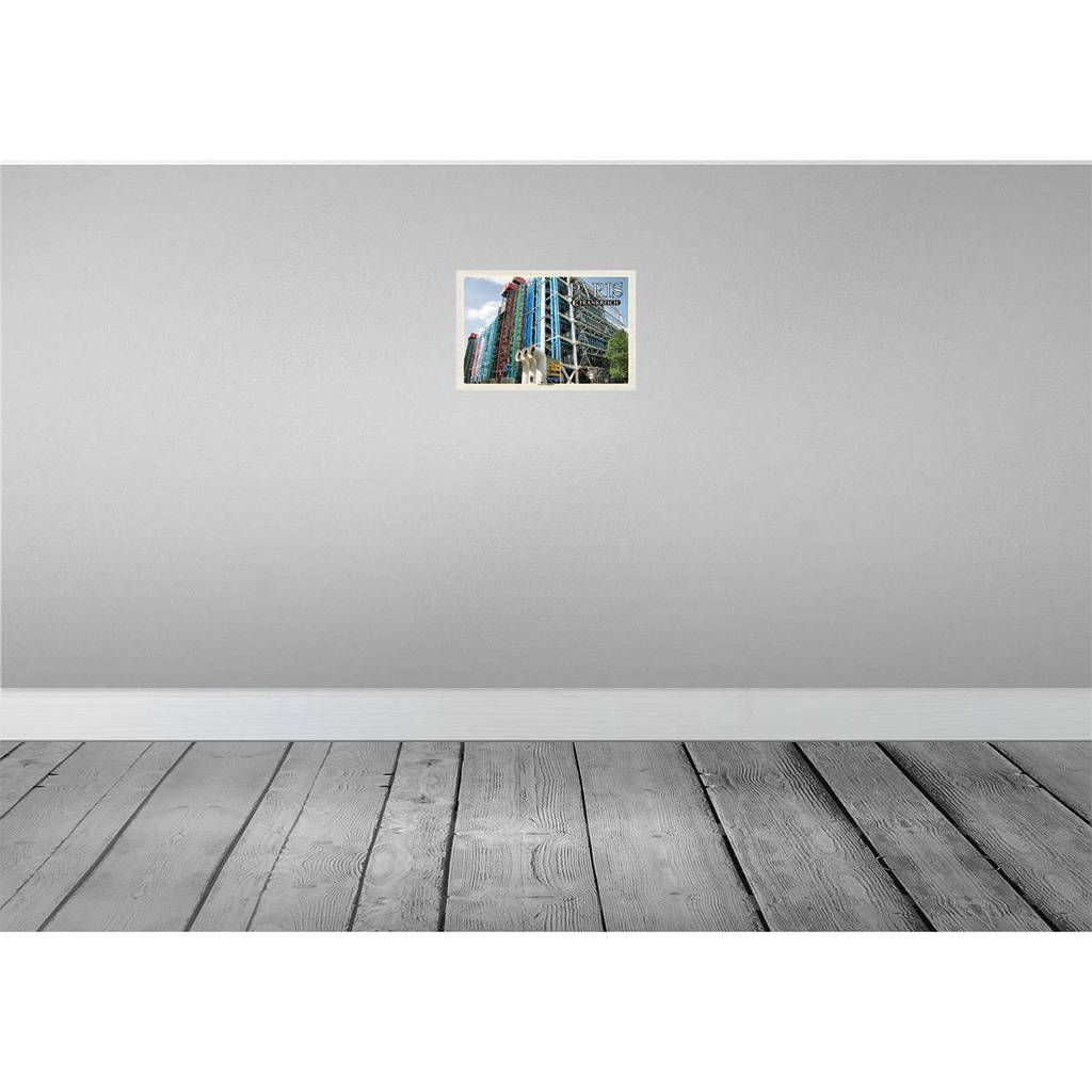 [LA-135184-H] Holzschild 20x30 cm Paris Frankreich Centre Pompidou Bildmotiv Reisemotiv Europa Bild 2