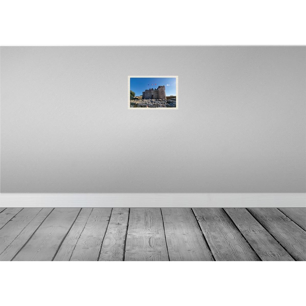 [LA-135198-H] Holzschild 20x30 cm Saint-Tropez Frankreich Citadelle Bildmotiv Reisemotiv Europa Bild 2