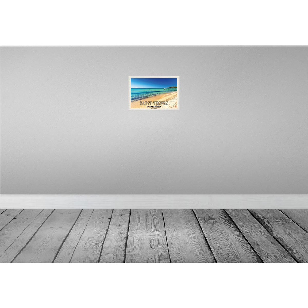 [LA-135201-H] Holzschild 20x30 cm Saint-Tropez Plage de Pampelonne Bildmotiv Reisemotiv Europa Bild 2