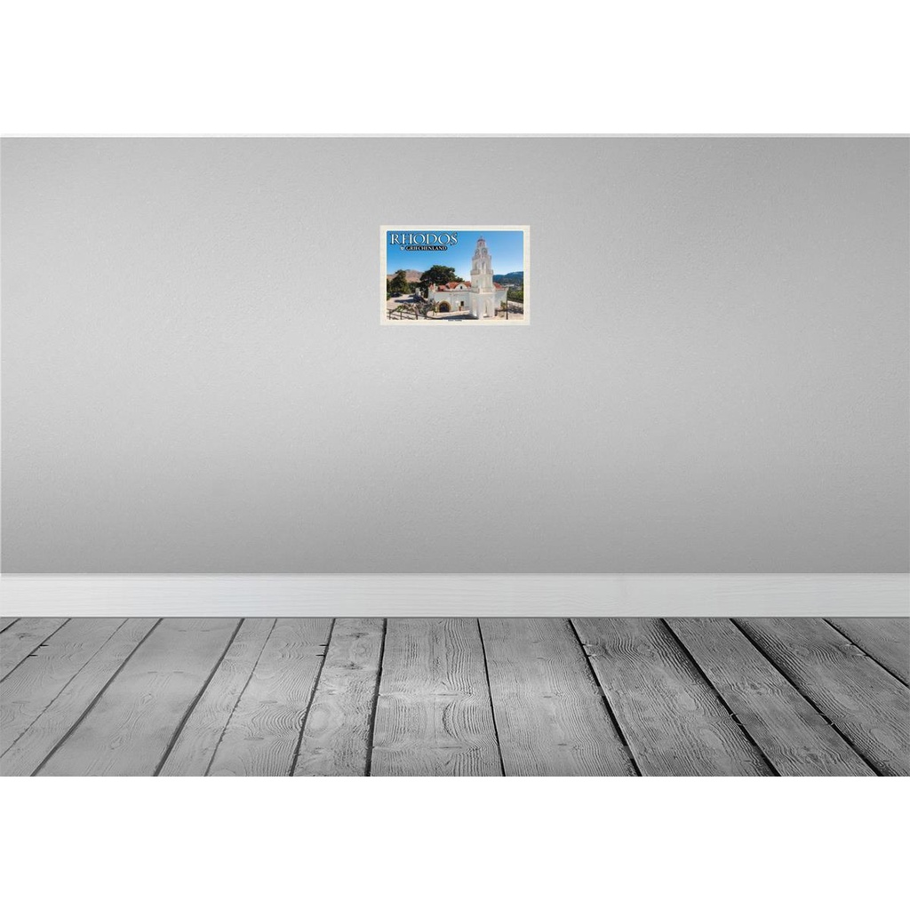 [LA-135231-H] Holzschild 20x30 cm Rhodos Griechenland Kloster Tsambika Bildmotiv Reisemotiv Europa Bild 2