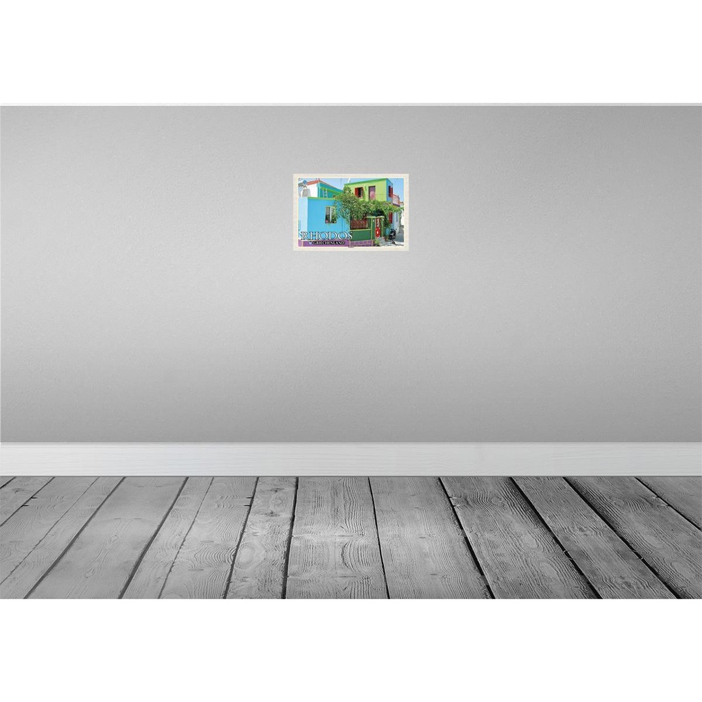 [LA-135232-H] Holzschild 20x30 cm Rhodos Griechenland Koskinou Gasse Bildmotiv Reisemotiv Europa Bild 2