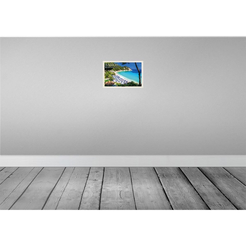 [LA-135240-H] Holzschild 20x30 cm Samos Griechenland Lemonakia Beach Strand Bildmotiv Reisemotiv Europa Bild 2