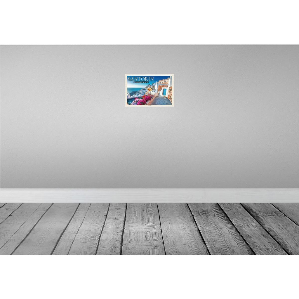 [LA-135248-H] Holzschild 20x30 cm Santorin Griechenland Alt-Thera Antike Bildmotiv Reisemotiv Europa Bild 2