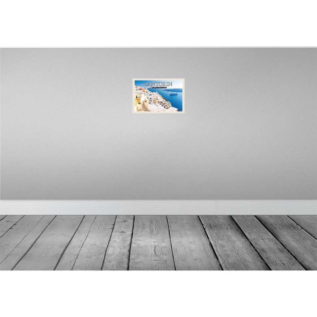 [LA-135250-H] Holzschild 20x30 cm Santorin Griechenland Fira Hauptstadt Bildmotiv Reisemotiv Europa Bild 2