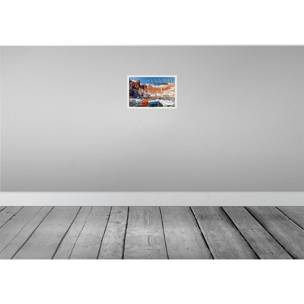 [LA-135251] Blechschild 20x30 cm Santorin Griechenland Hafen von Ammoudi Bildmotiv Reisemotiv Abenteuer Reisen Urlaub Bild 2