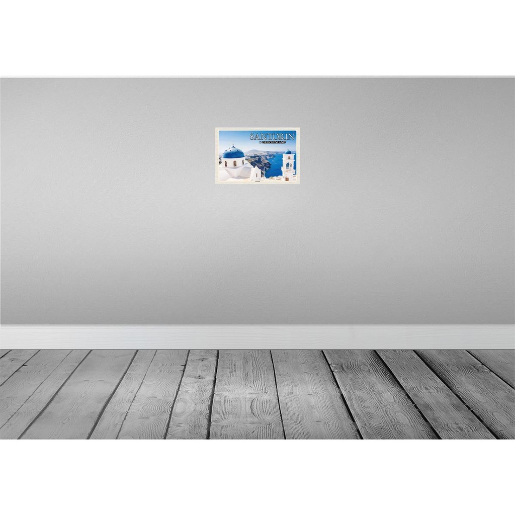 [LA-135252-H] Holzschild 20x30 cm Santorin Griechenland Imerovigli Inseln Bildmotiv Reisemotiv Europa Bild 2