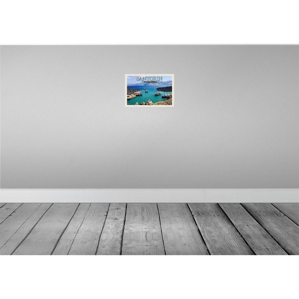 [LA-135255-H] Holzschild 20x30 cm Santorin Griechenland Kameni Vulkaninsel Bildmotiv Reisemotiv Europa Bild 2