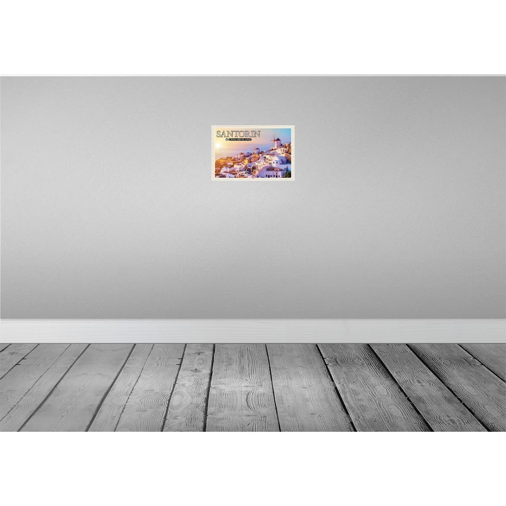 [LA-135256] Blechschild 20x30 cm Santorin Griechenland Oia Küstendorf Bildmotiv Reisemotiv Abenteuer Reisen Urlaub Bild 2