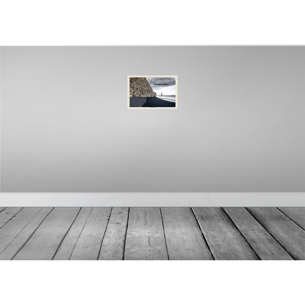 [LA-135261] Blechschild 20x30 cm Santorin Griechenland Schwarzer Strand Bildmotiv Reisemotiv Abenteuer Reisen Urlaub Bild 2