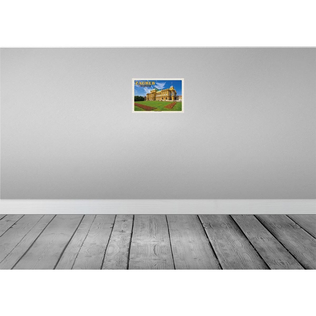 [LA-135271] Blechschild 20x30 cm Zagreb Kroatien Nationaltheater Bildmotiv Reisemotiv Abenteuer Reisen Urlaub Bild 2
