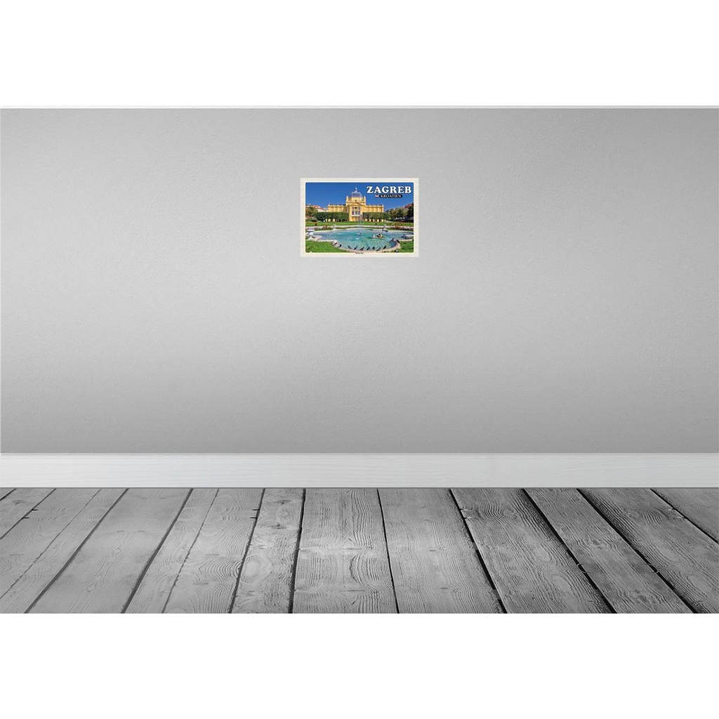 [LA-135272-H] Holzschild 20x30 cm Zagreb Kroatien Kunstpavillon Bildmotiv Reisemotiv Straße Stadt Bild 2