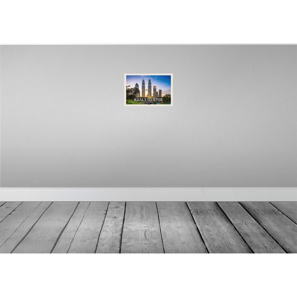 [LA-135284-H] Holzschild 20x30 cm Kuala Lumpur Malaysia Skyline Bildmotiv Reisemotiv Abenteuer Reisen Bild 2