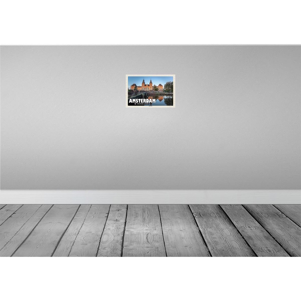 [LA-135293-H] Holzschild 20x30 cm Amsterdam Niederlande Rijksmuseum Bildmotiv Reisemotiv Abenteuer Reisen Bild 2
