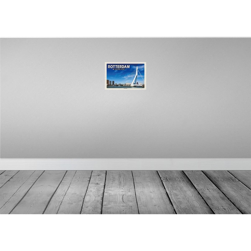 [LA-135300] Blechschild 20x30 cm Rotterdam Niederlande Erasmus-Brücke Bildmotiv Reisemotiv Abenteuer Reisen Urlaub Bild 2