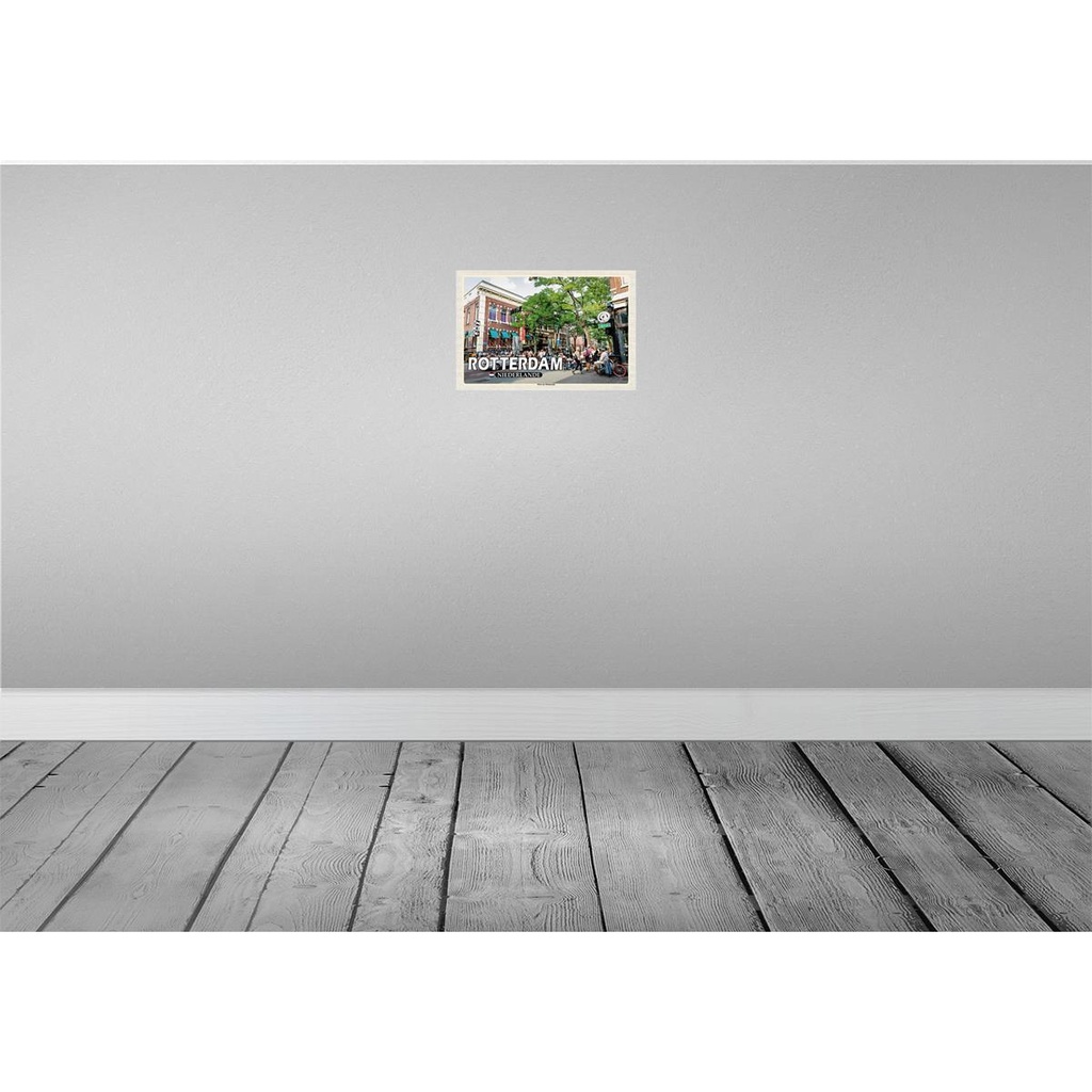 [LA-135307-H] Holzschild 20x30 cm Rotterdam Niederlande Witte de Withstraat Bildmotiv Reisemotiv Europa Bild 2