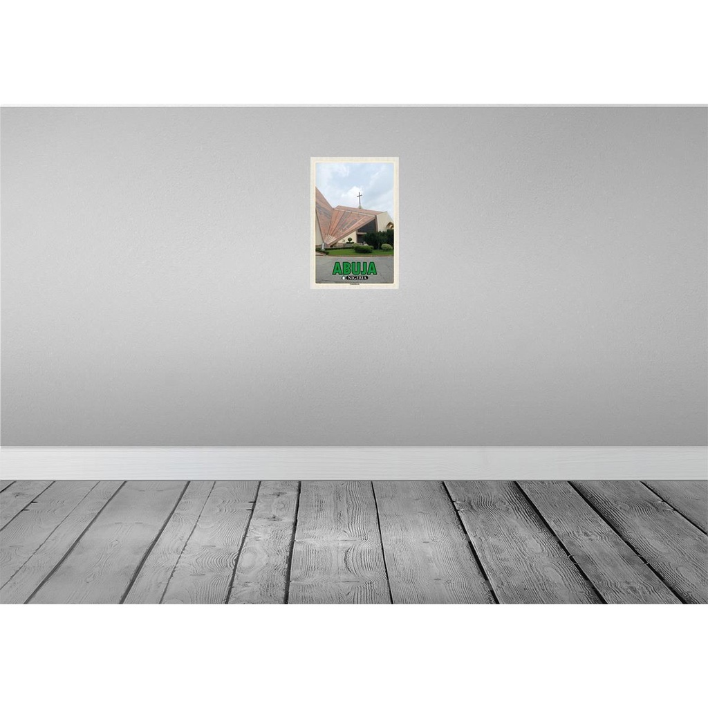 [LA-135309-H] Holzschild 30x20 cm Abuja Nigeria Nationalkirche Bildmotiv Reisemotiv Straße Stadt Bild 2