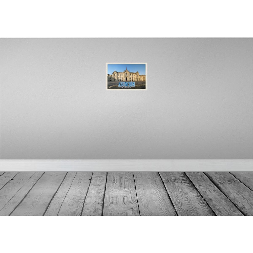 [LA-135314-H] Holzschild 20x30 cm Asuncion Paraguay Palacio de Gobierno Bildmotiv Reisemotiv Abenteuer Reisen Bild 2