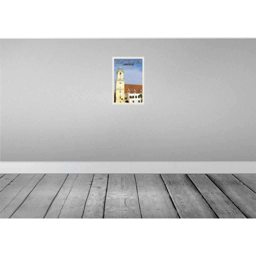 [LA-135323-H] Holzschild 30x20 cm Bratislava Slowakei Altes Rathaus Bildmotiv Reisemotiv Europa Bild 2