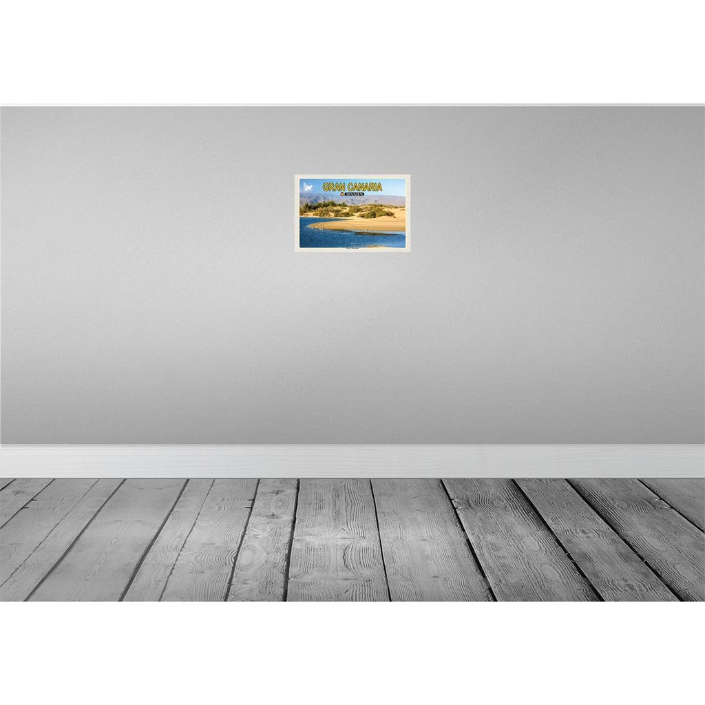 [LA-135356-H] Holzschild 20x30 cm Gran Canaria Spanien Dunas de Maspalomas Bildmotiv Reisemotiv Europa Bild 2