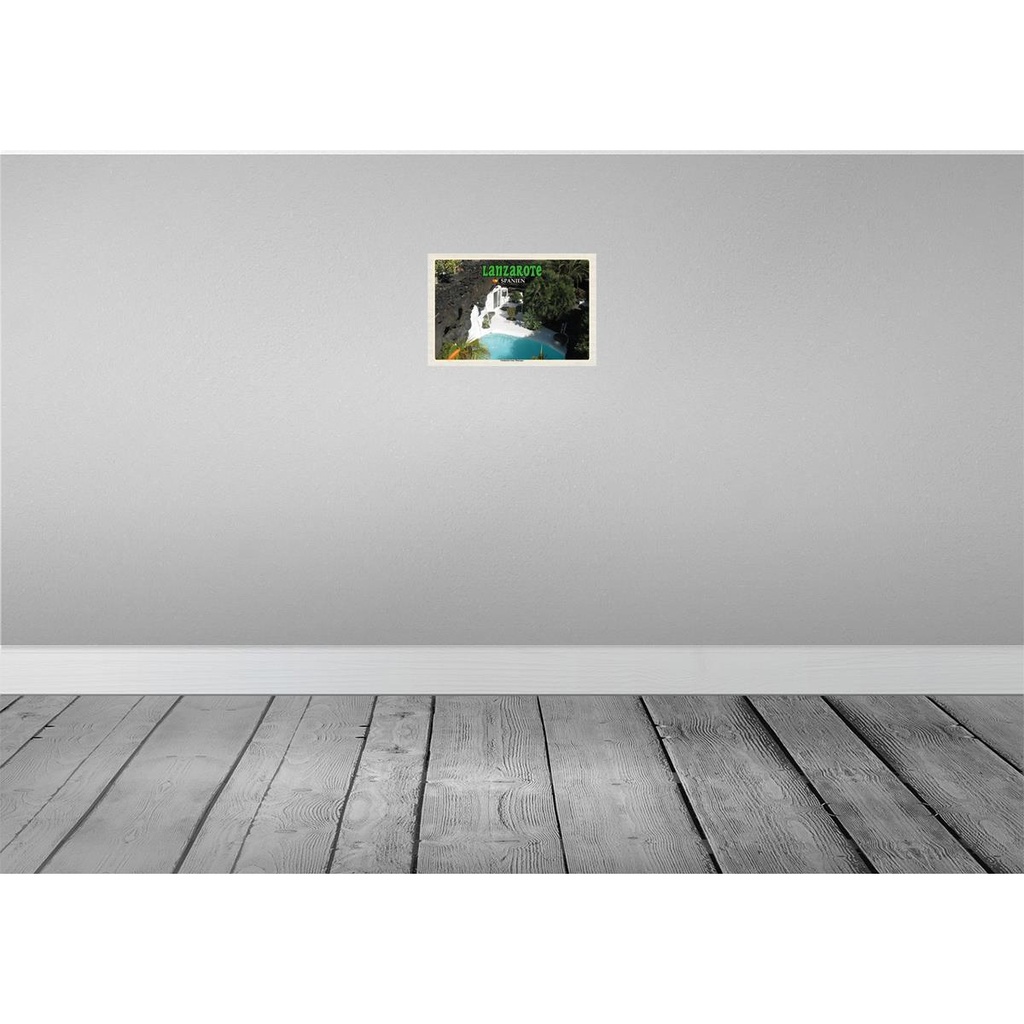 [LA-135366-H] Holzschild 20x30 cm Lanzarote Spanien Fundacion César Manrique Bildmotiv Reisemotiv Europa Bild 2