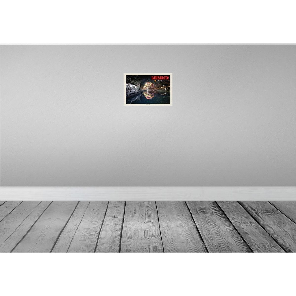 [LA-135367-H] Holzschild 20x30 cm Lanzarote Spanien Jameos del Agua Bildmotiv Reisemotiv Europa Bild 2