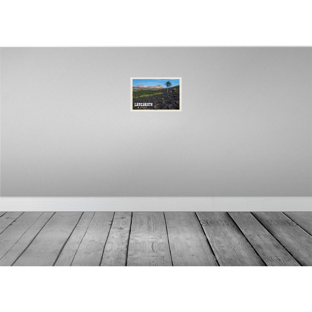 [LA-135369-H] Holzschild 20x30 cm Lanzarote Spanien La Geria Dorf Bildmotiv Reisemotiv Europa Bild 2