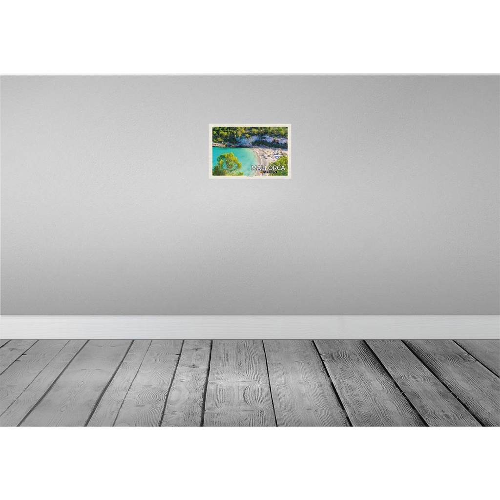[LA-135380-H] Holzschild 20x30 cm Mallorca Spanien Cala Llombards Bucht Bildmotiv Reisemotiv Europa Bild 2