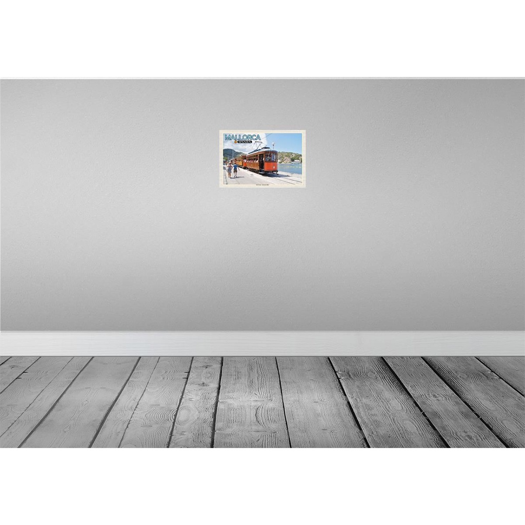 [LA-135385-H] Holzschild 20x30 cm Mallorca Spanien Insel-Tram-Tranvia Bildmotiv Reisemotiv Europa Bild 2