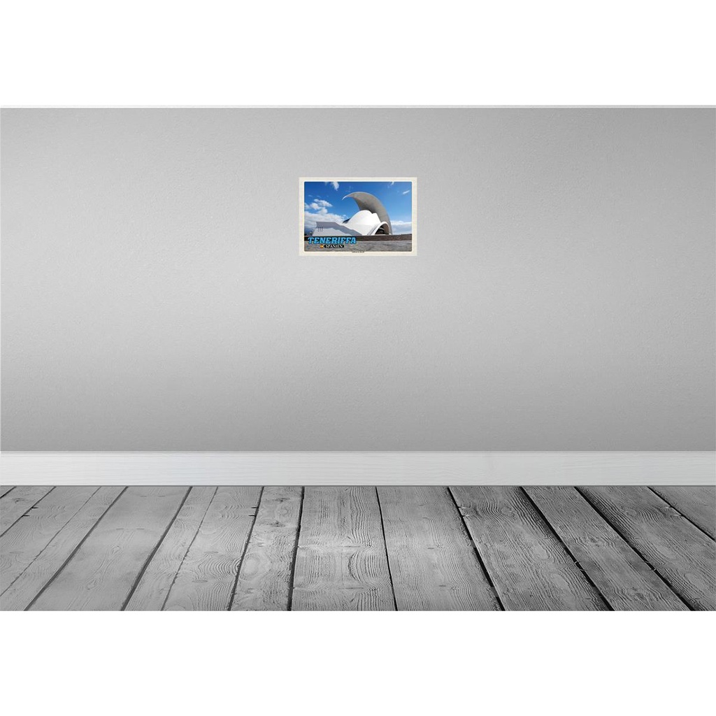 [LA-135403-H] Holzschild 20x30 cm Teneriffa Spanien Auditorio de Tenerife Bildmotiv Reisemotiv Europa Bild 2