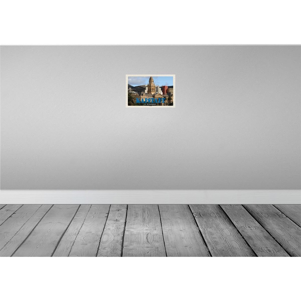 [LA-135414-H] Holzschild 20x30 cm Kapstadt Südafrika City Hall Bildmotiv Reisemotiv Straße Stadt Bild 2