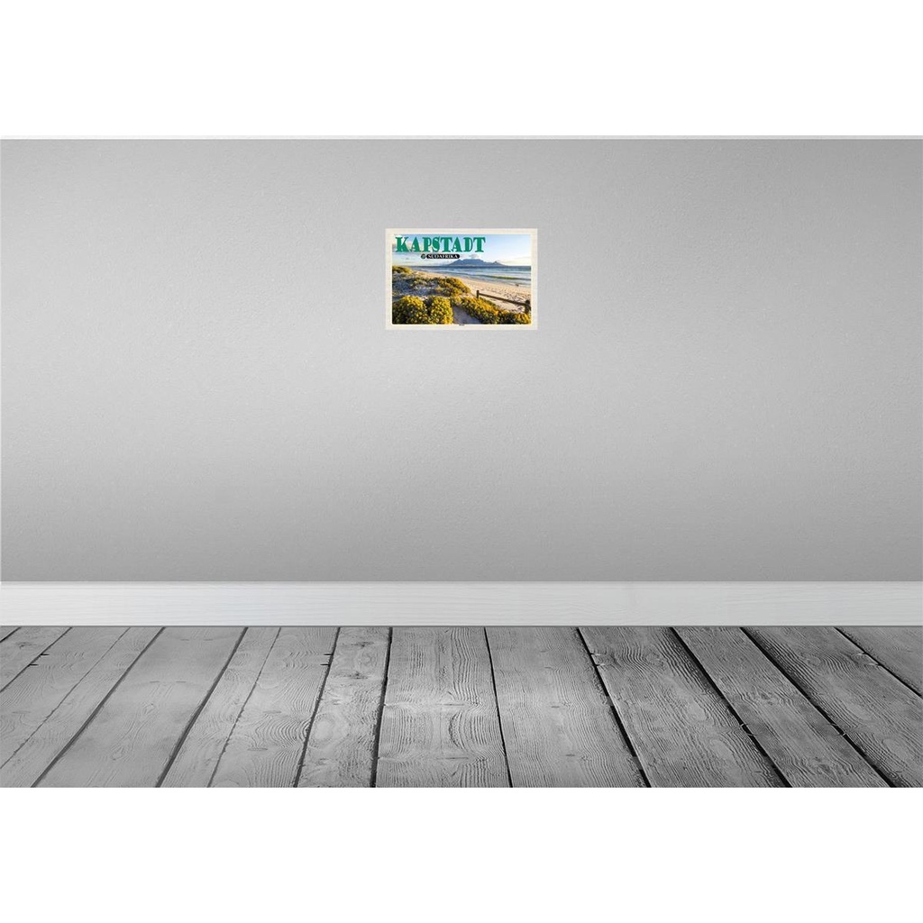 [LA-135418] Blechschild 20x30 cm Kapstadt Südafrika Strand Meer Berge Bildmotiv Reisemotiv Abenteuer Reisen Urlaub Bild 2