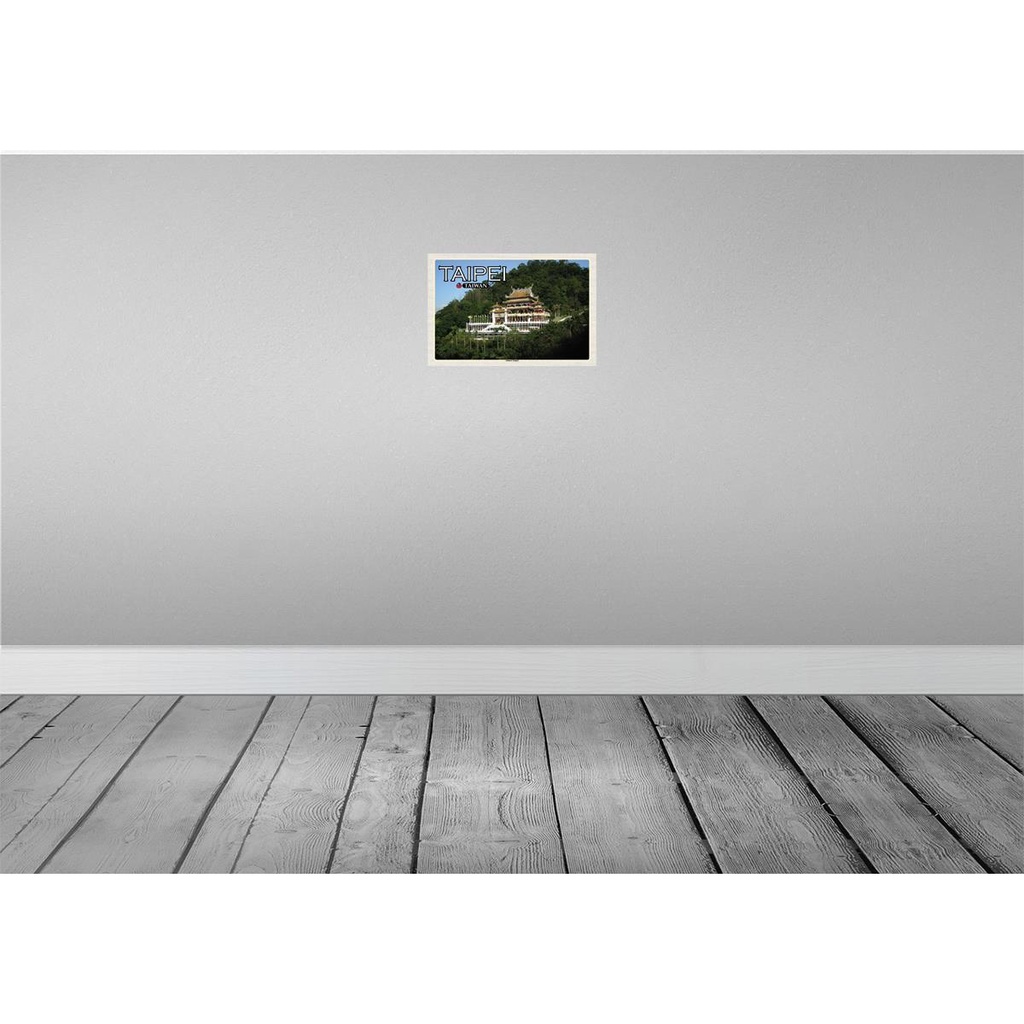 [LA-135427-H] Holzschild 20x30 cm Taipei Taiwan Zhinan Tempel Bildmotiv Reisemotiv Straße Stadt Bild 2