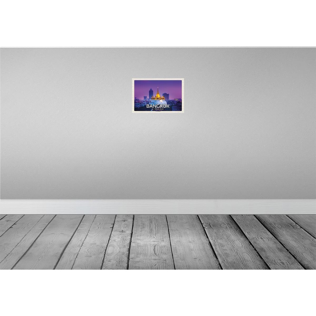 [LA-135428-H] Holzschild 20x30 cm Bangkok Thailand Der Goldene Berg Tempel Bildmotiv Reisemotiv Abenteuer Reisen Bild 2